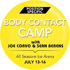 Position Specific/Body contact clinic with NHL star Joe Corvo @ All Seasons July 13-16 total cost $499