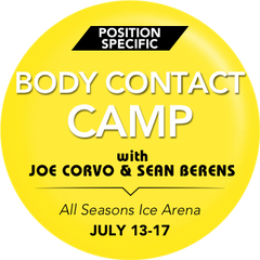 Position Specific/Body contact clinic with NHL star Joe Corvo @ All Seasons July 13-17 total cost $499